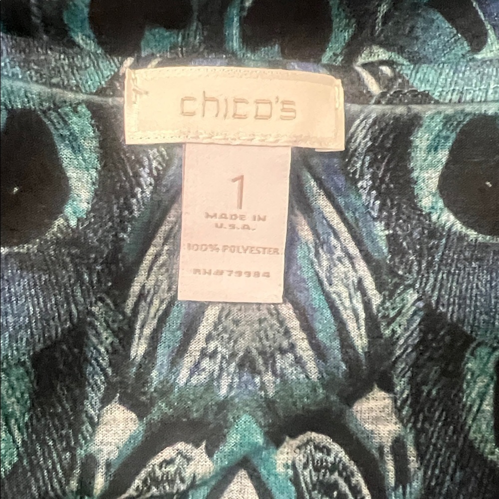 Chico’s -Blue Patterned Women's Top - Picture 5 of 7